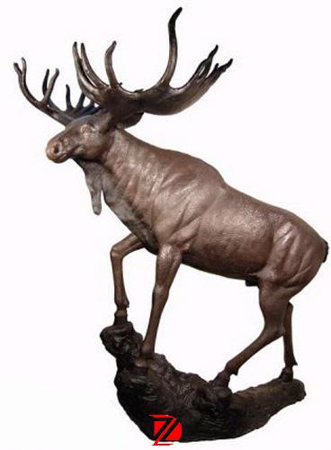 Bronze elk deer statue